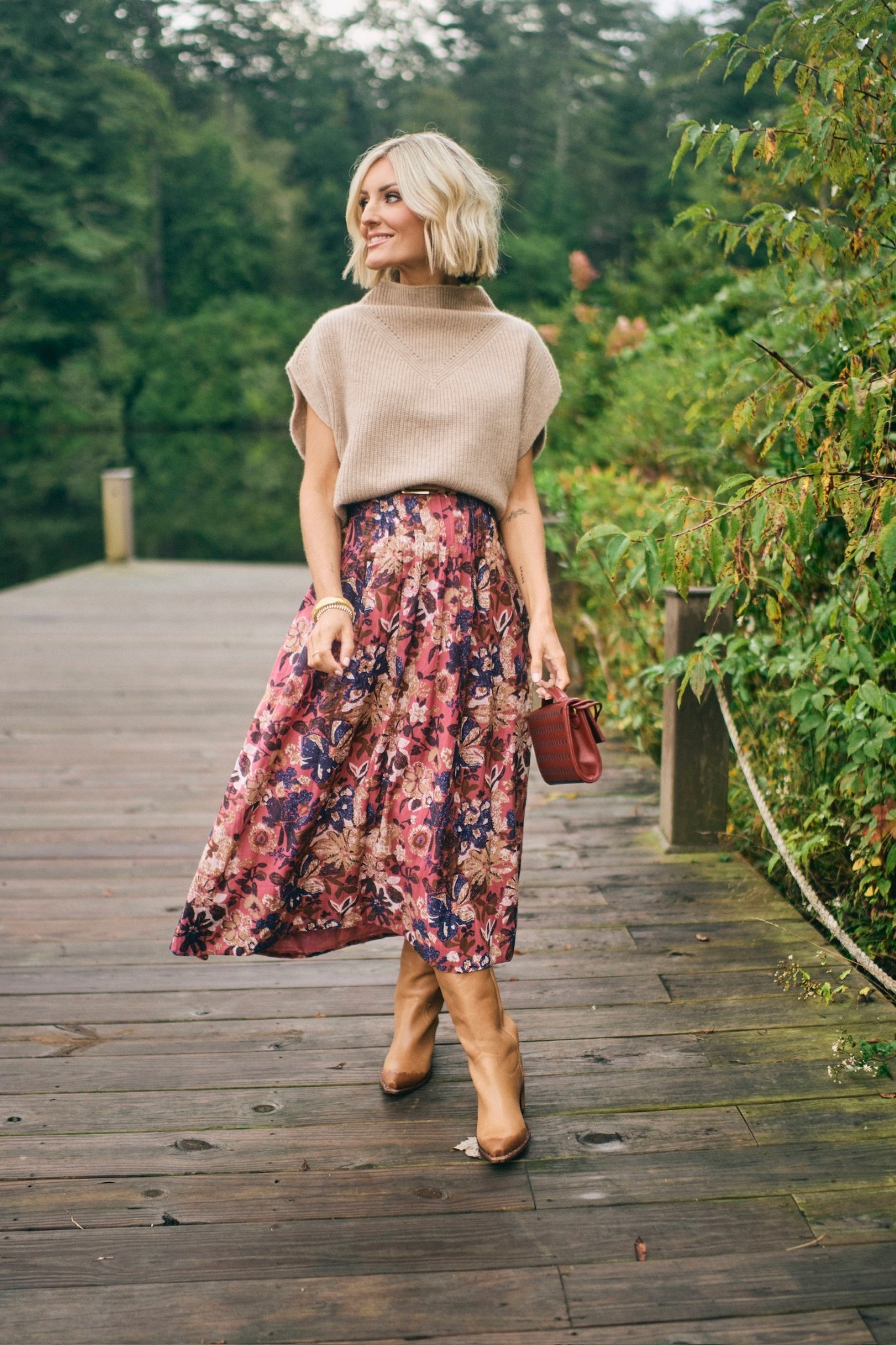 I love this floral midi skirt paired with this cozy sweater for a Thanksgiving option! The gorgeous burgundy florals are perfectly on trend and this is such a comfortable and easy option! 10/10 recommend! Wearing an XS in both the sweater and skirt. Loverly Grey, Anthropologie, Thanksgiving outfit, fall styling 

#LTKHoliday #LTKBump #LTKStyleTip