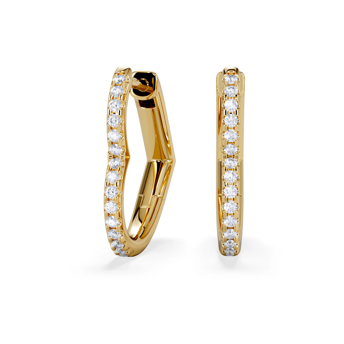 Lab Diamond Heart Hoop Earrings 0.22ct in 18K Gold Vermeil | The Diamond Store