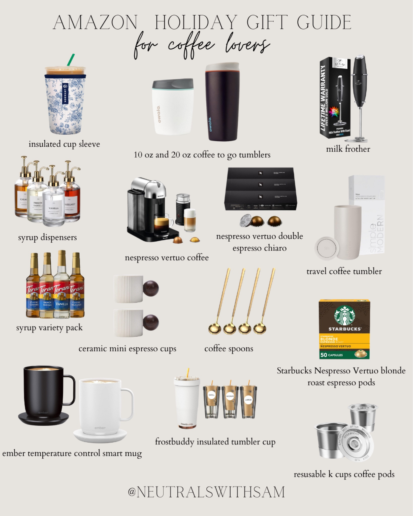 Amazon holiday gift guide for coffee lovers ☕️

Coffee tumblers, coffee bar essentials, espresso cups, syrup dispensers, nespresso essentials, milk frother, ember mug 

#LTKGiftGuide #LTKHoliday #LTKFindsUnder100