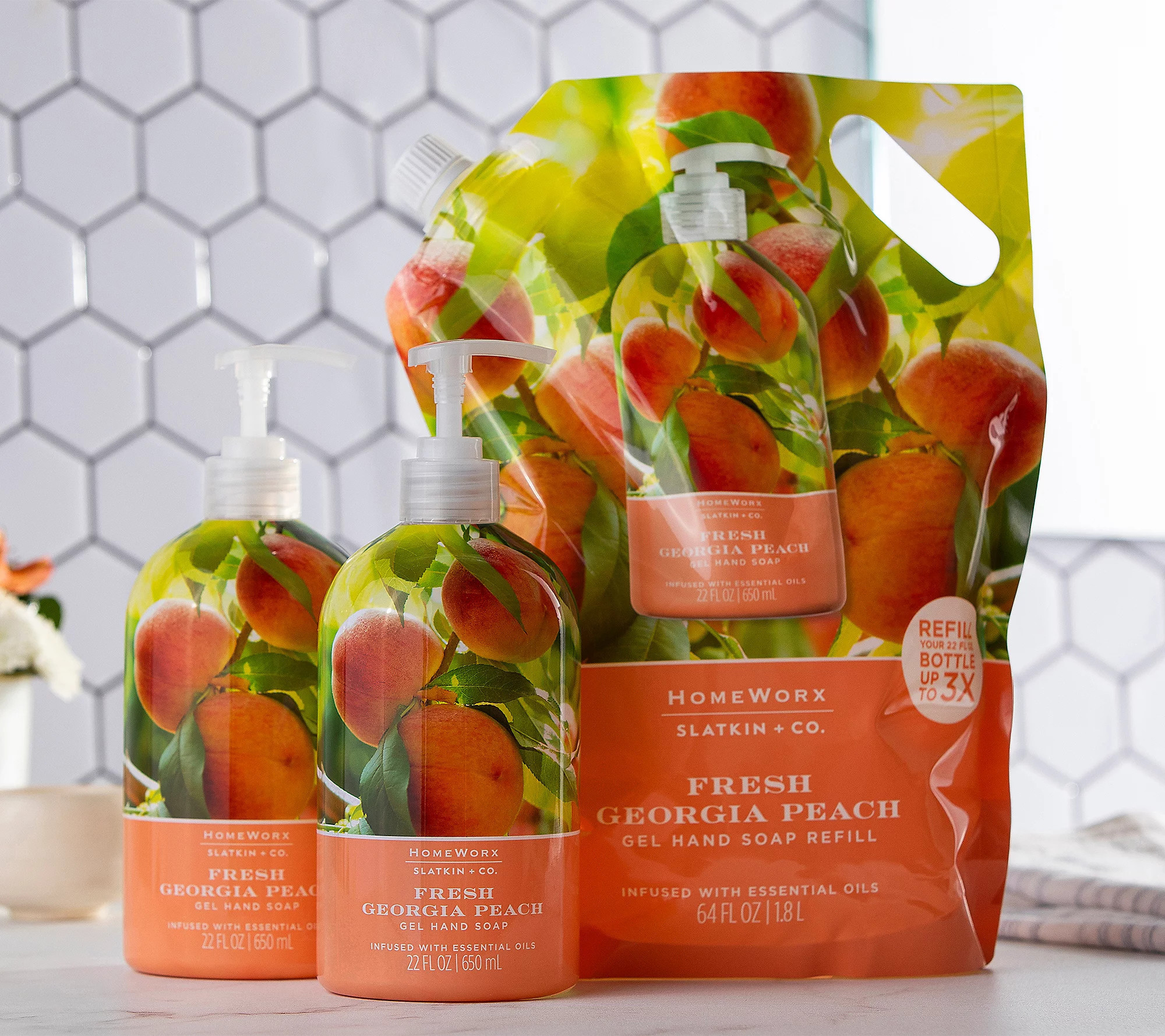 HomeWorx by Slatkin + Co. S/2 Soaps & Refill in FrshGeorgiaPch | QVC