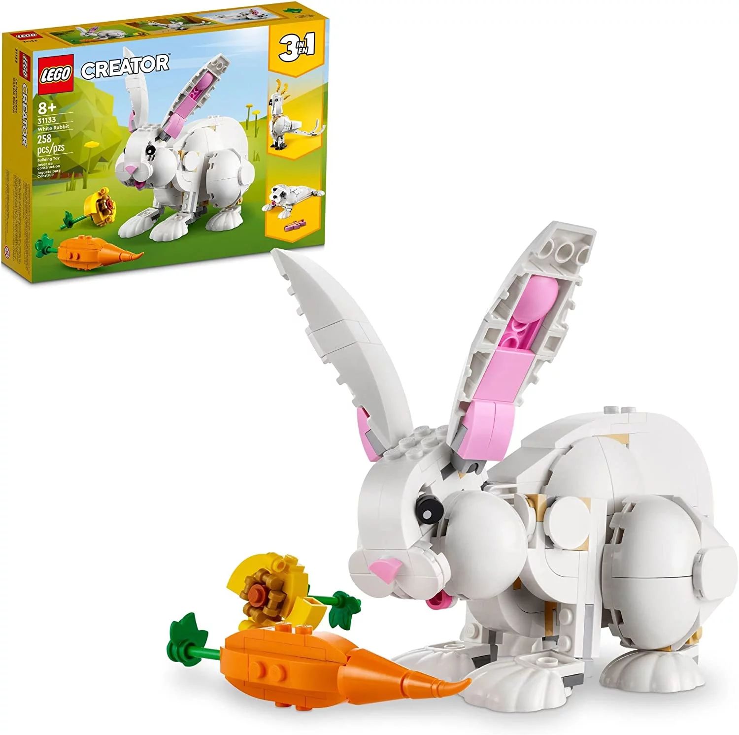 LEGO Creator 3 in 1 White Rabbit Animal Toy Building Set, Easter Gift for Kids Ages 8+, Build an ... | Walmart (US)