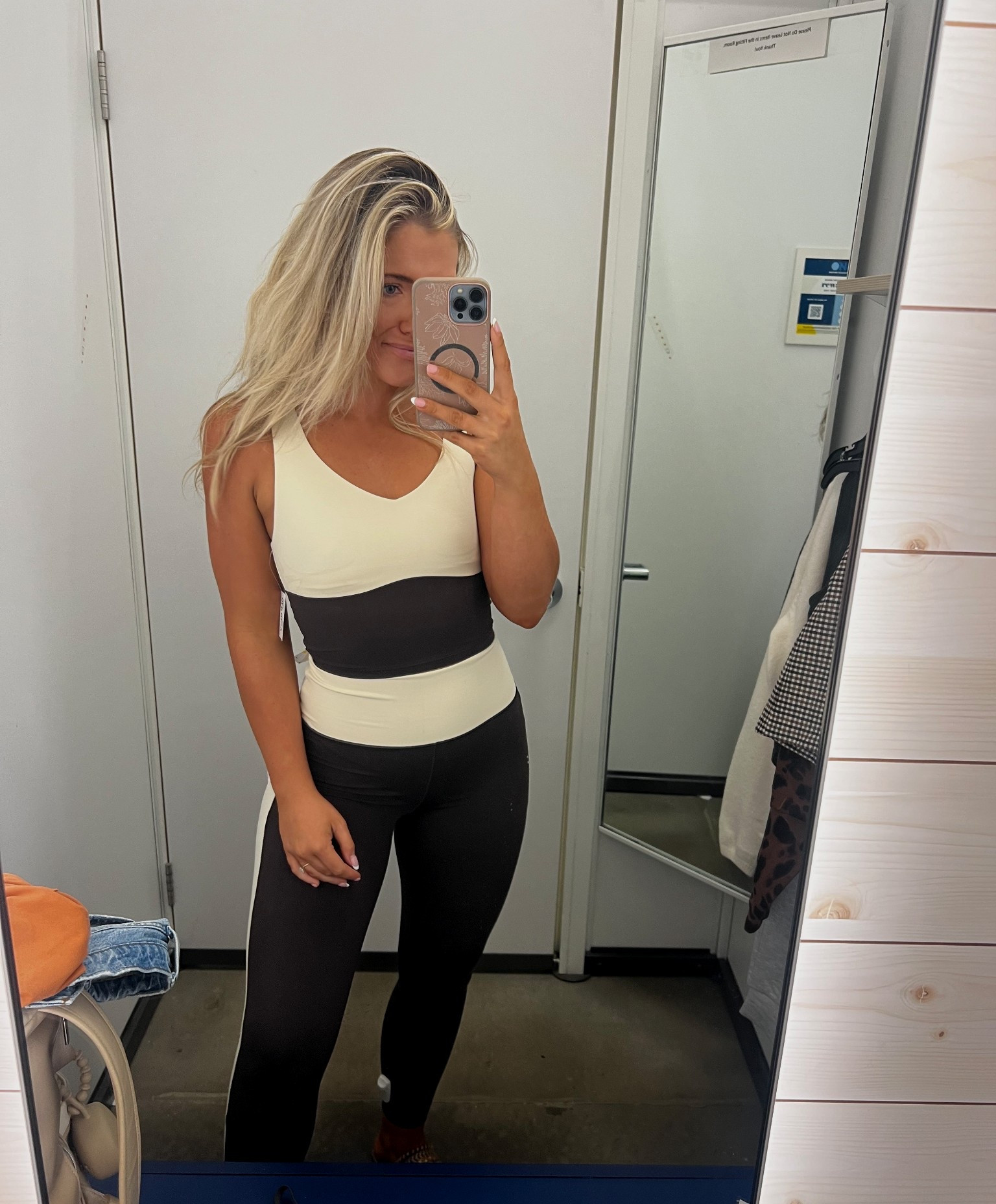 Finally found the viral old navy set in store 🤩 but it’s actually on sale online + they didn’t have the exact sizes I needed. 
Wearing an XS top & large leggings here. 
But going to order a small top & medium bottom. 


#LTKActive #LTKSaleAlert #LTKFindsUnder50