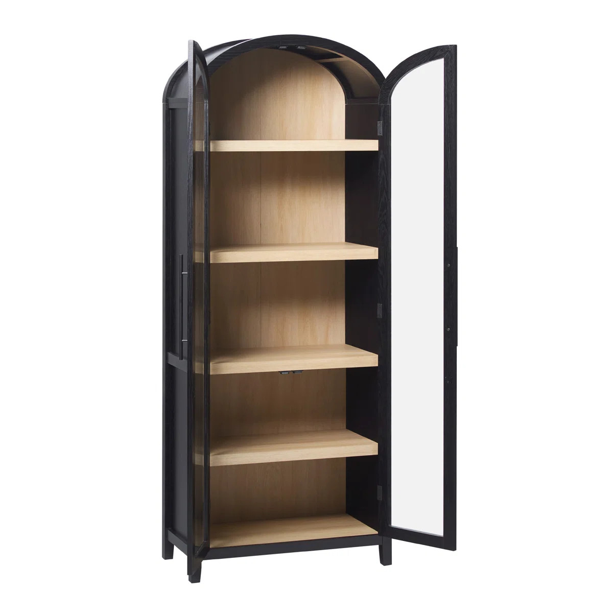 Ridunel Modern Arched Standard Bookcase with Glass Doors | Wayfair North America