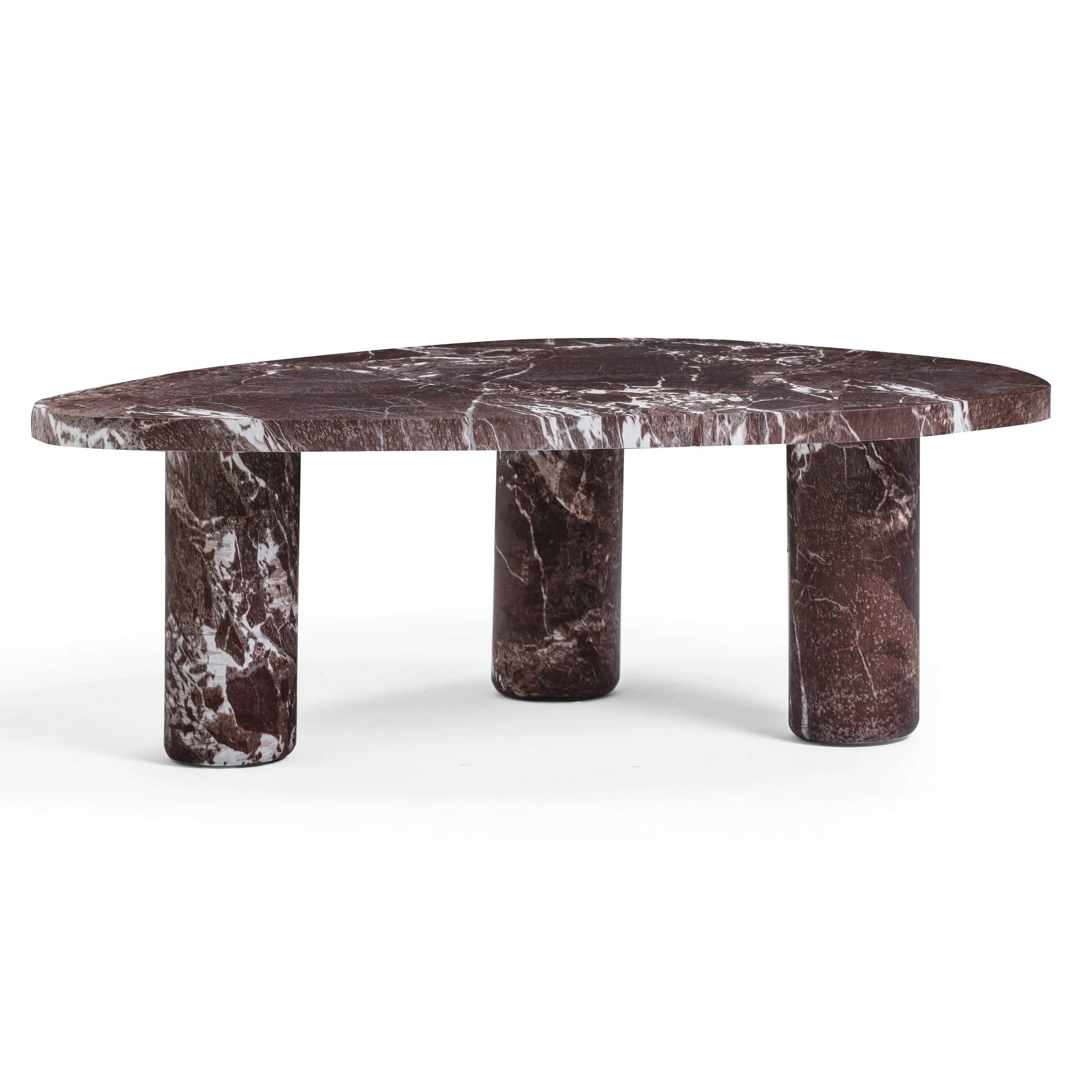 Libby Faux Red Levanto Marble Indoor/Outdoor Coffee Table (36"-48") | TOV Furniture