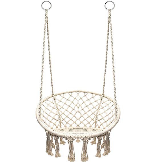ees.Nordic Style Round Hanging Morocco Macrame Hammock Net Chair Swing Handmade | Amazon (US)