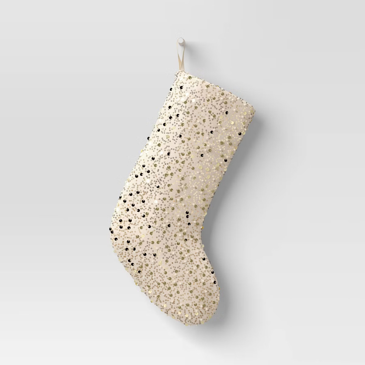 21" Christmas Sequins and Beads Stocking Champaign Gold - Wondershop™ | Target
