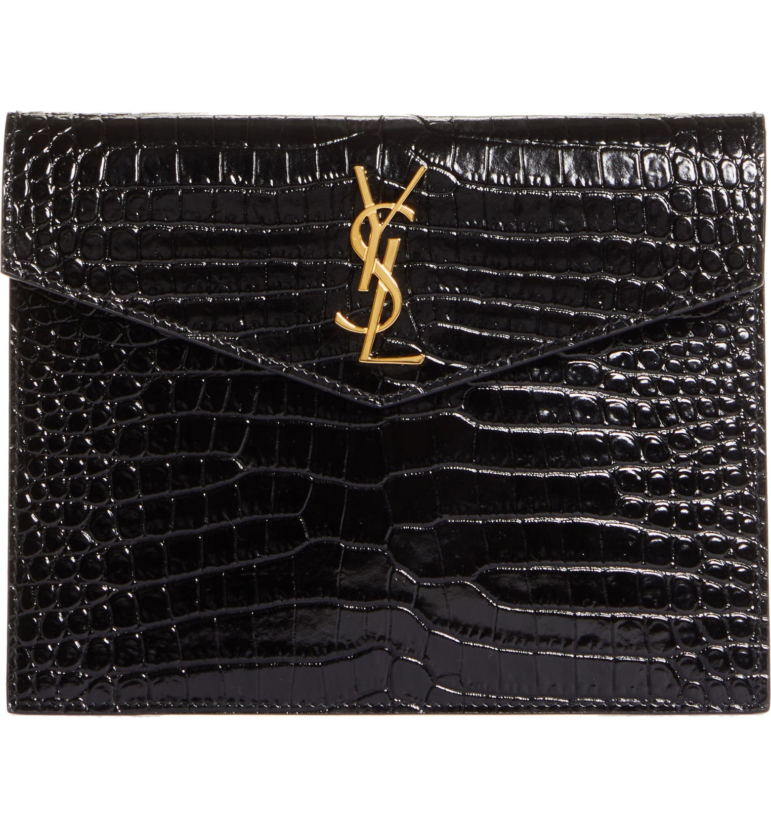 Uptown Croc Embossed Leather Baby Pouch | Nordstrom | Nordstrom