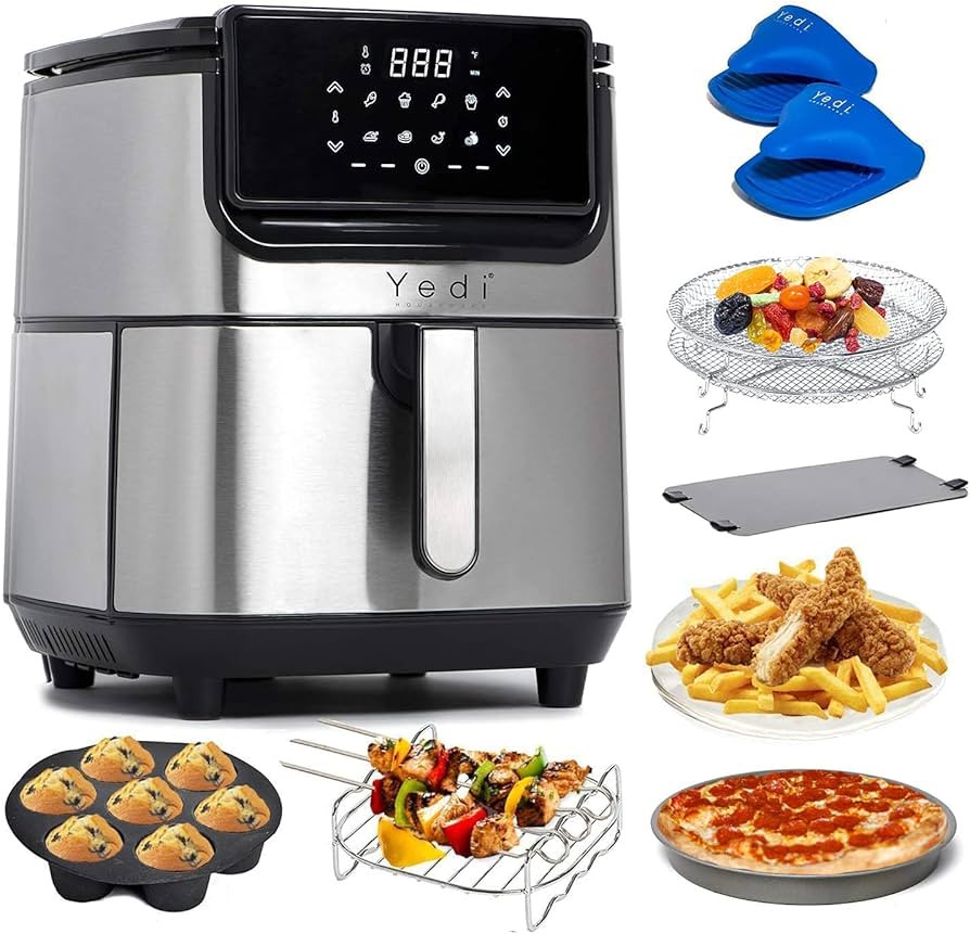 Yedi Evolution Air Fryer, 6.8 Quart, Stainless Steel, Ceramic Cooking Basket, with Deluxe Accesso... | Amazon (US)