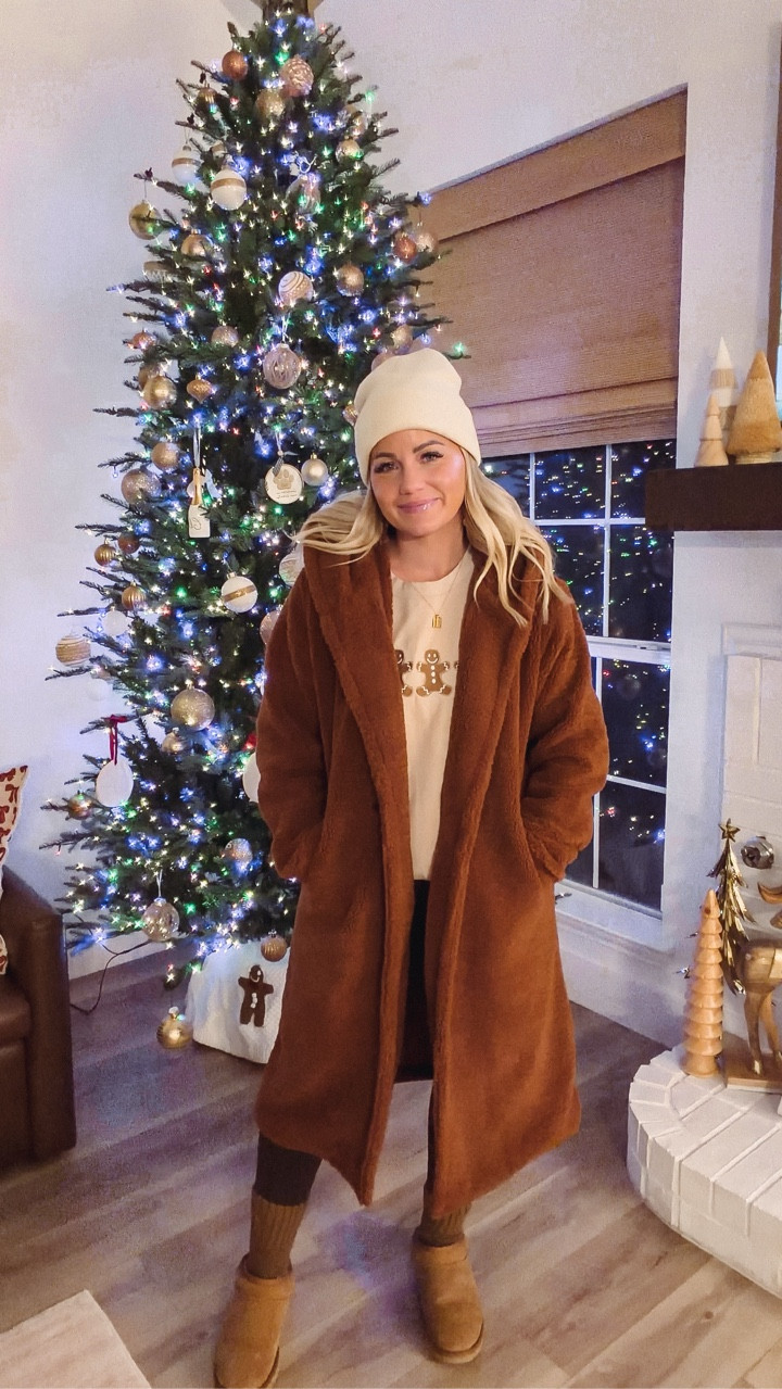 This fuzzy fleece coat is like wearing a cozy blanket! The hood adds extra warmth and the pockets actually fit my phone and keys. Long enough to keep me completely warm but still looks cute. I throw it over everything from pajamas for school drop off to jeans for running errands. The faux fur is so soft and luxurious! 

 #FuzzyCoat #WinterCoat #LTKSeasonal #CozyStyle #FleeceJacket #LTKFindsUnder100 #LTKdayinmylife #LTKHoliday #LTKgrwm