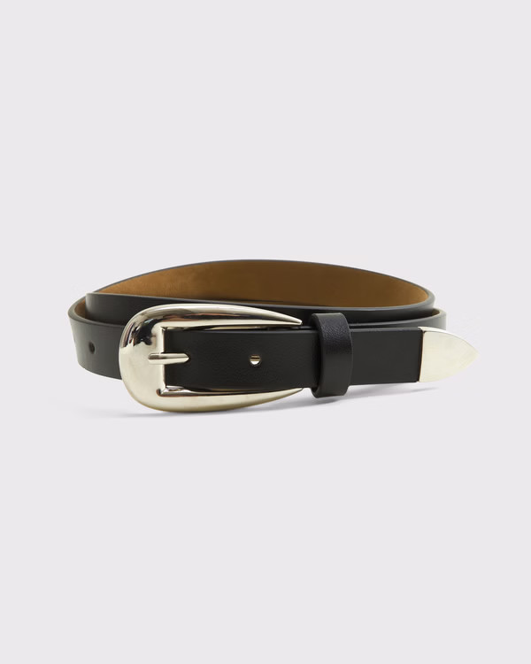 Leather Ornamental Buckle Belt | Abercrombie & Fitch (US)