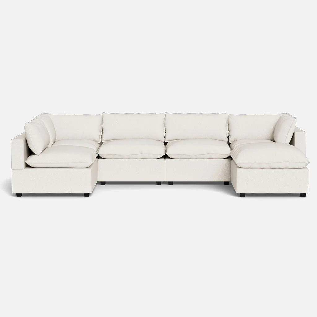 Kova U-ShapeWhite Bouclé / No Storage | Albany Park