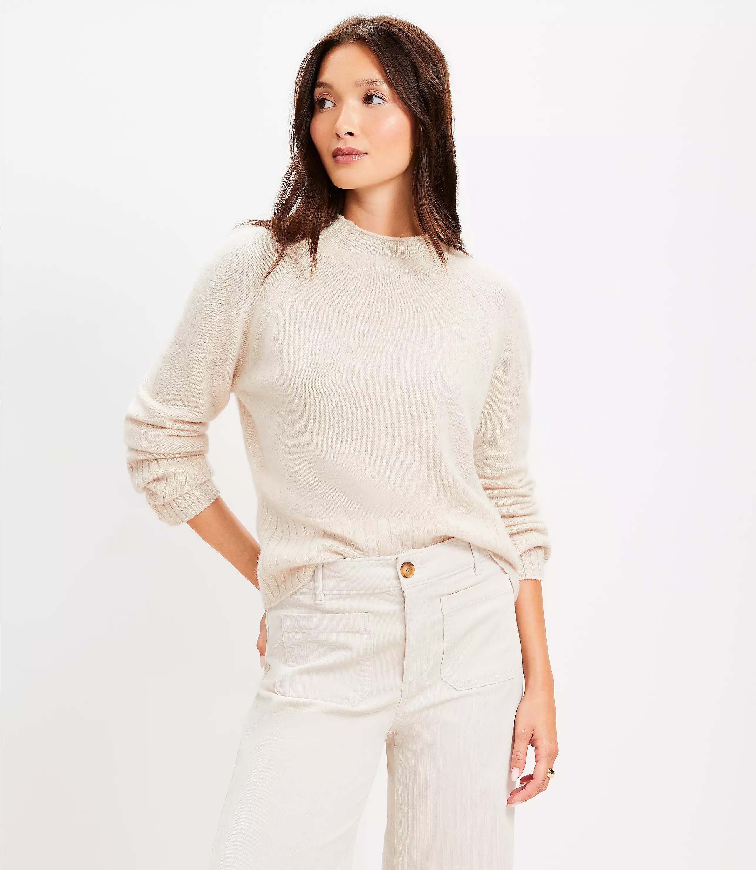 Cashmere Mock Neck Sweater | LOFT