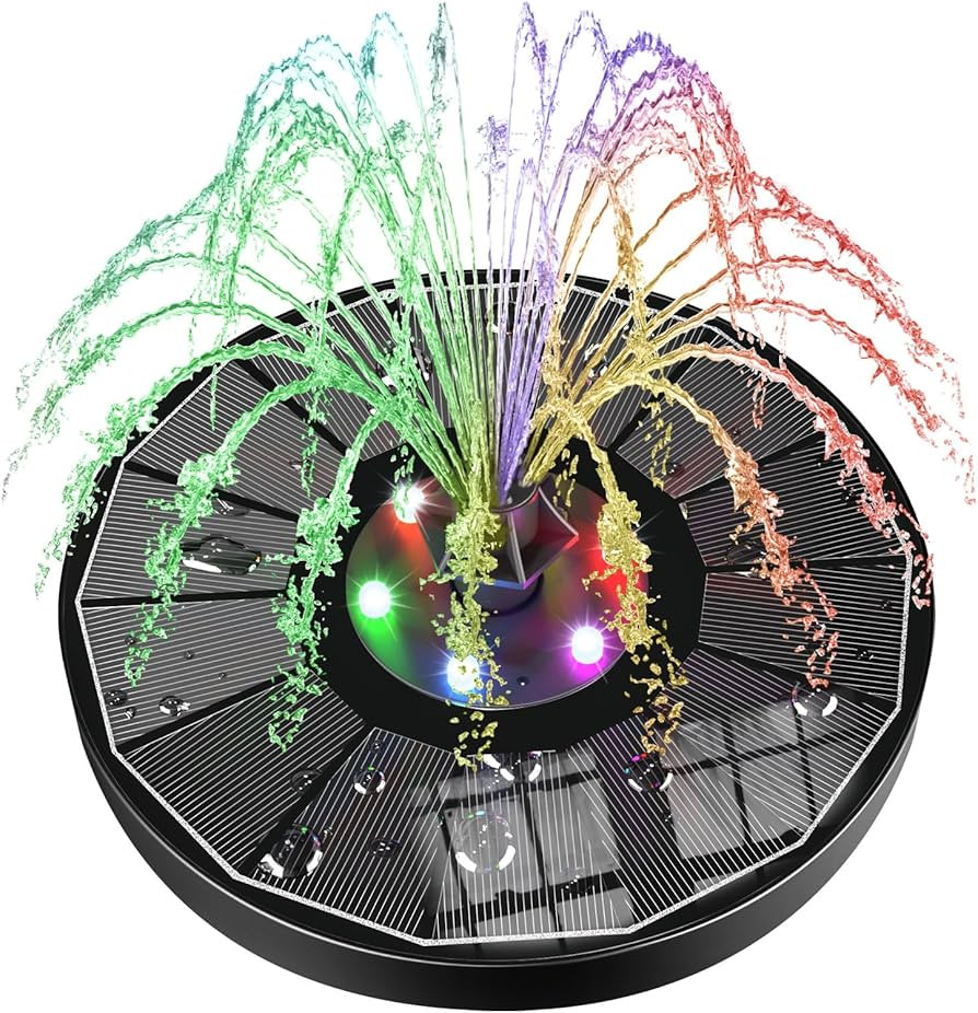 SZMP Solar Water Fountain 2024 Upgraded 100% Glass Panel, 3.5W Solar Powered Fountain Built-in 20... | Amazon (US)