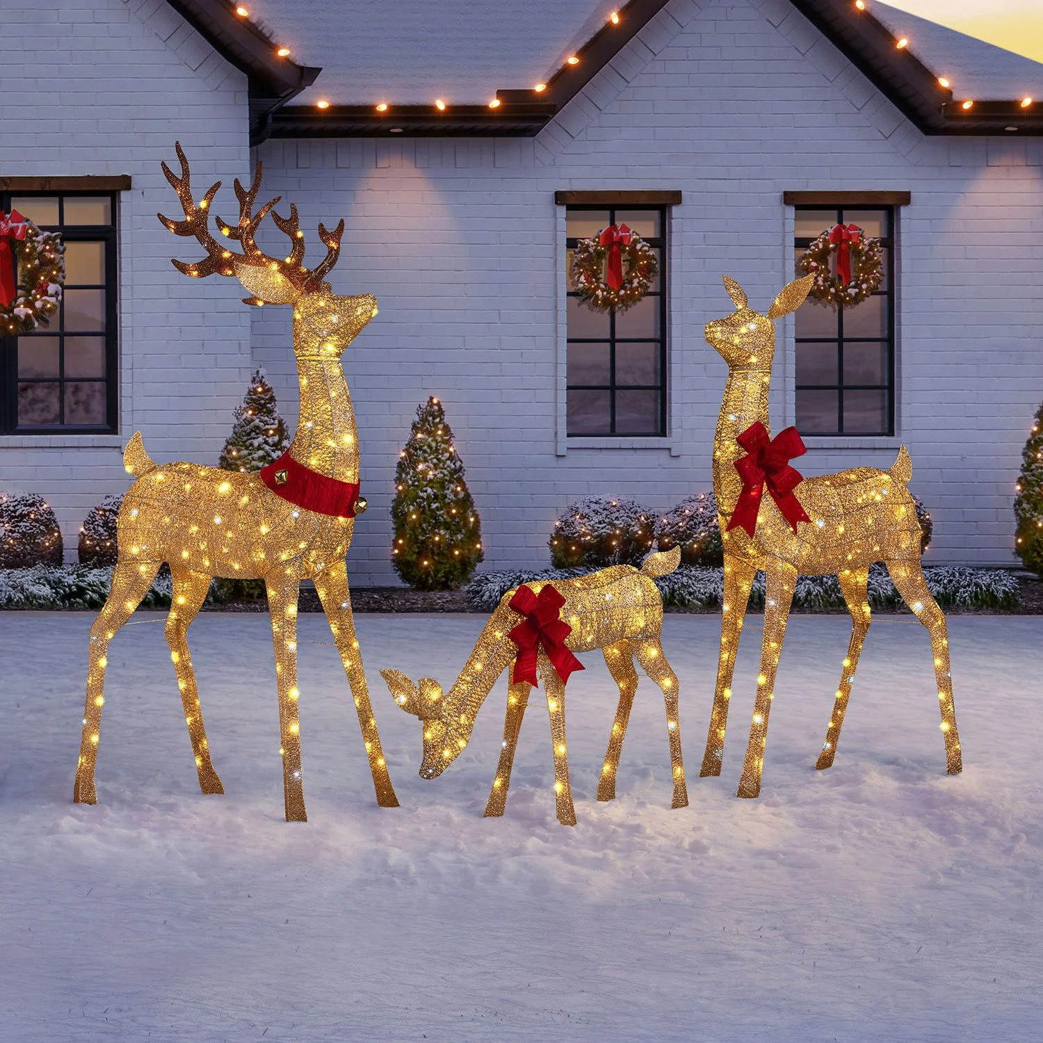 Member's Mark Pre-Lit Animated Deer Family, Set of 3 | Sam's Club