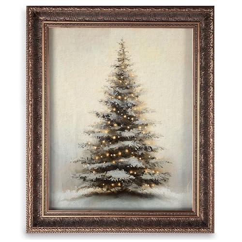 Vintage Christmas Tree Painting Print, Santa Claus Christmas Art Print, Antique Holiday Winter Wall Decor, Winter Xmas Vintage Wall Art, Holiday Decor (11 x 14 in Print Unframed, Christmas Tree) | Amazon (US)