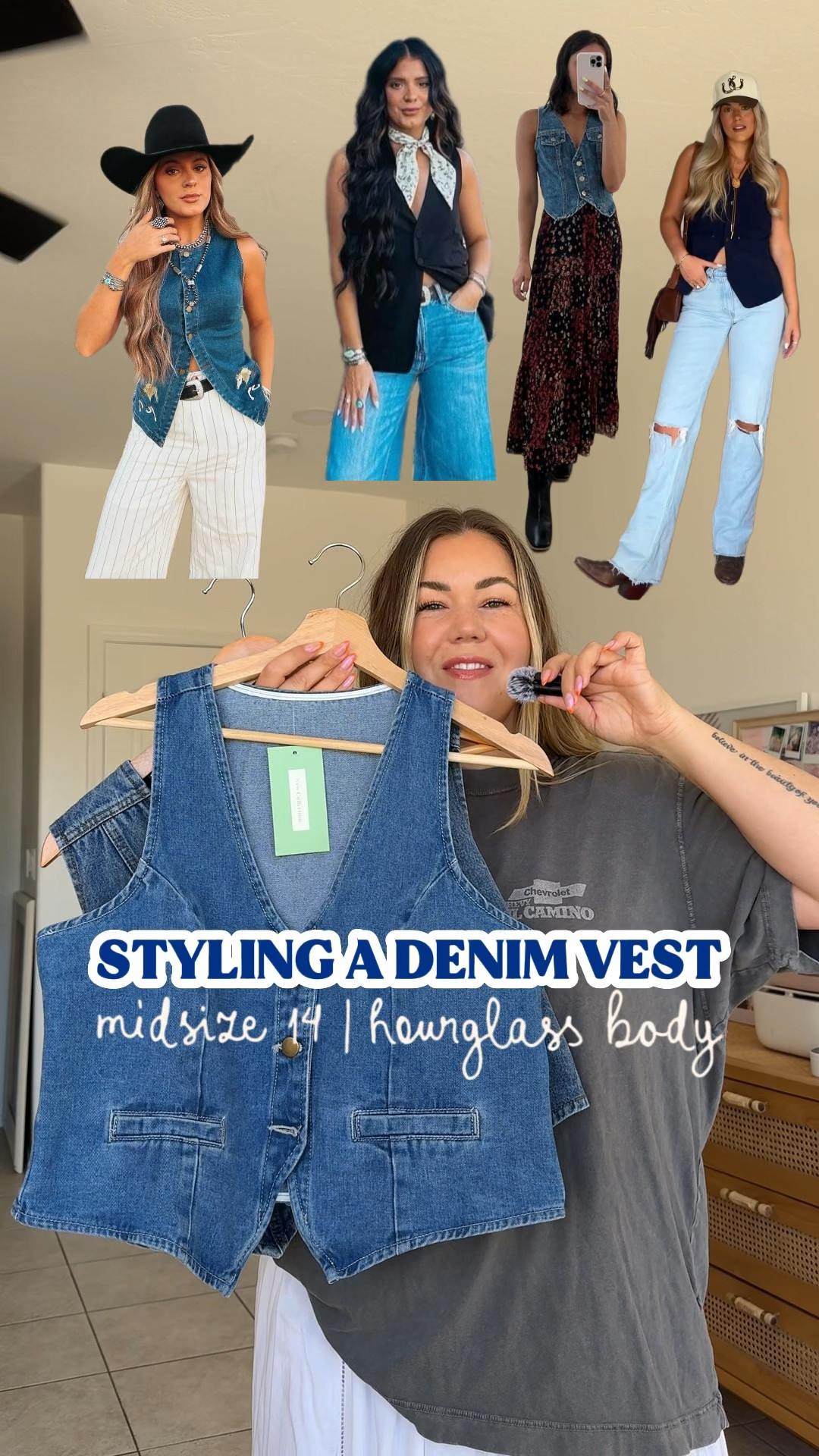New staple in my closet! I love how versatile a denim vest can be, and this outfit will be one I reach for often!
📏 I’m 5’4” / 33 pant / size 14/ L/XL
📏 vest size L
📏 linking similar skirt styles
📏 linking similar accessories 

#LTKMidsize #LTKgrwm