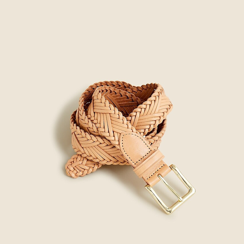 Plaited Italian leather belt | J. Crew US