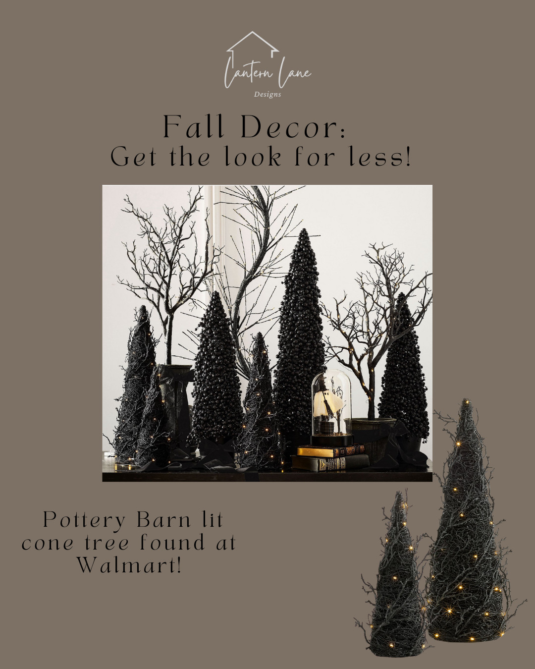 Pottery Barn lit cone tree found at Walmart! fall decor, halloween decor 

 #LTKSeasonal #LTKHome #LTKStyleTip