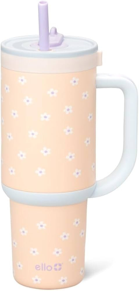 Ello Oasis Tumbler with Handle & Retracting Straw | Reusable Insulated Stainless Steel Cup 100% L... | Amazon (US)