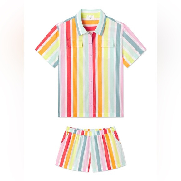 Atlantic-Pacific x LAKE Sadie Rainbow Poplin Set Top & Shorts Size Small | Poshmark