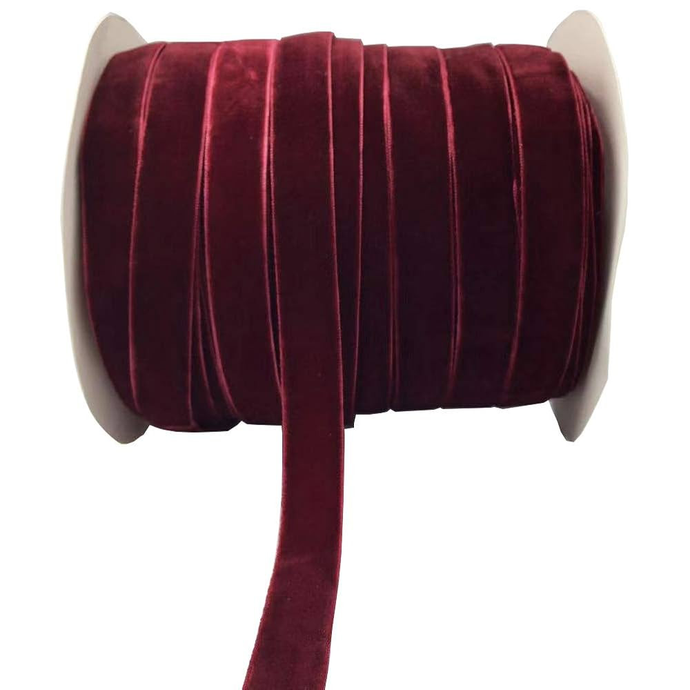 10 Yards Burgundy Velvet Ribbon Spool (Wine, 5/8") | Amazon (US)
