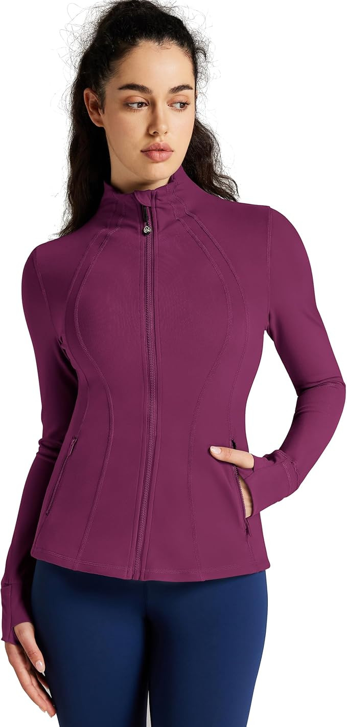 QUEENIEKE Women Athletic Jackets Cottony-Soft Full Zip Slim Fit Workout Running Jacket with Pocke... | Amazon (US)