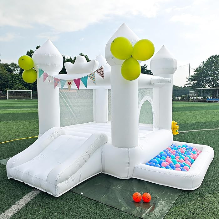 9FT White Bounce House,Inflatable Toddler Bouncy House for 3-6 Age Kids Party Gift with Blower Wh... | Amazon (US)