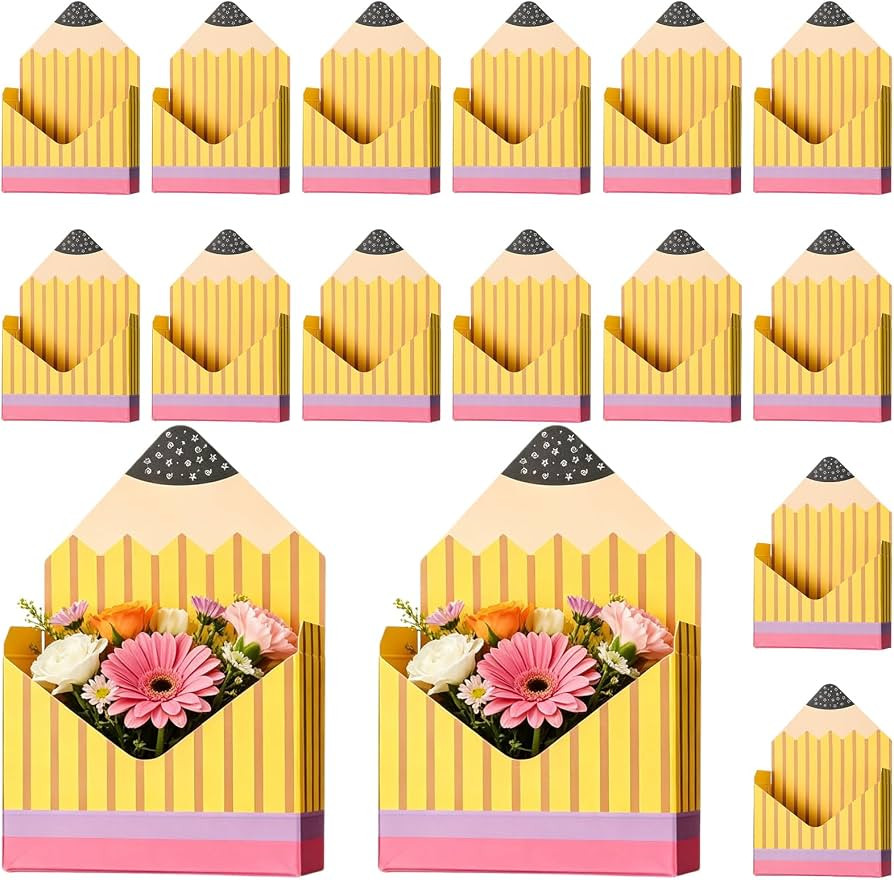Maitys 24 Pcs Back to School Teacher Gift Boxes Pencil Florist Bouquet Envelope Box Teacher Appre... | Amazon (US)