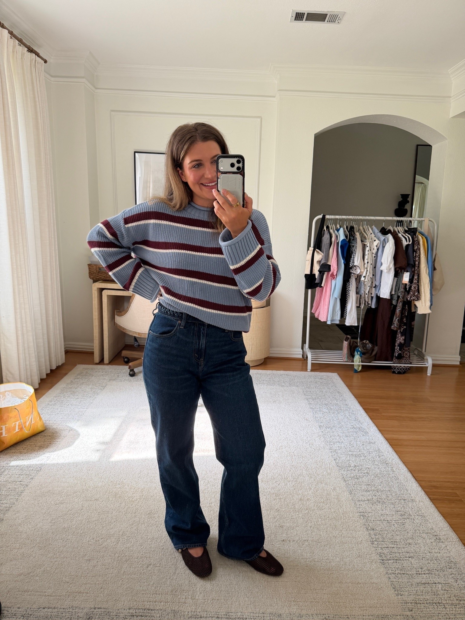 The easiest jeans + striped sweater combo for transitioning into fall 🤍 

striped sweater, jeans outfit, casual fall outfit, fall outfit 2026, transitional outfit, everyday outfit, mom outfit, casual mom style, fall fashion, denim outfit, sweater outfit, classic fall style

#LTKootd #LTKSeasonal