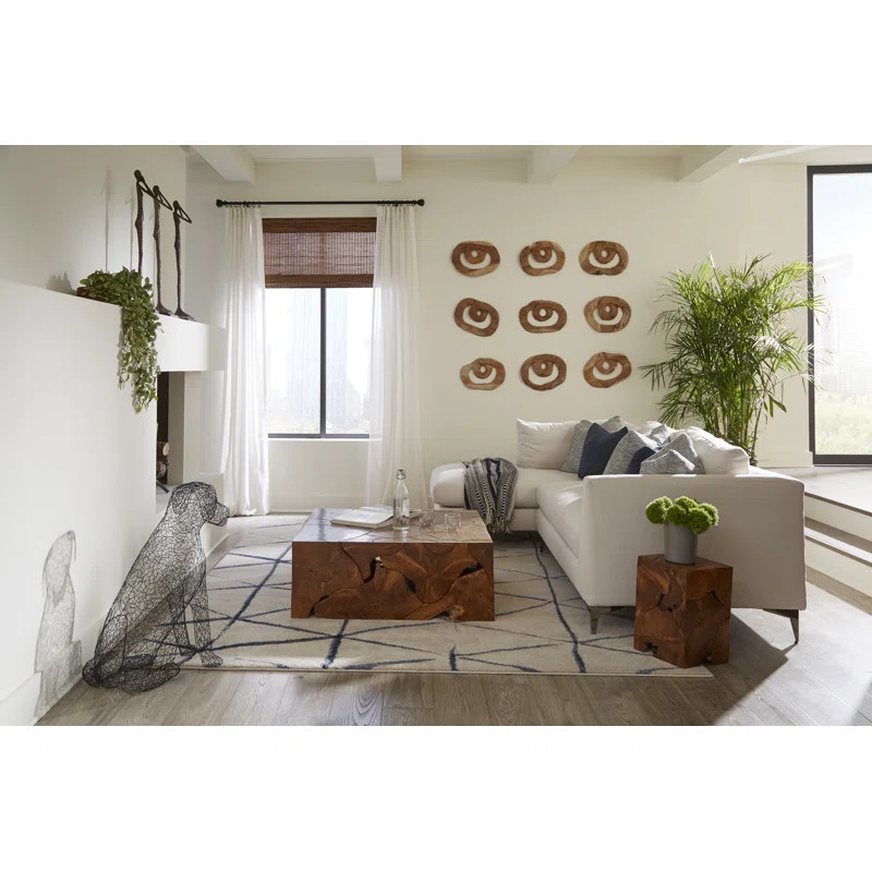 Teak Chunk Solid Wood Block Coffee Table | Wayfair Professional