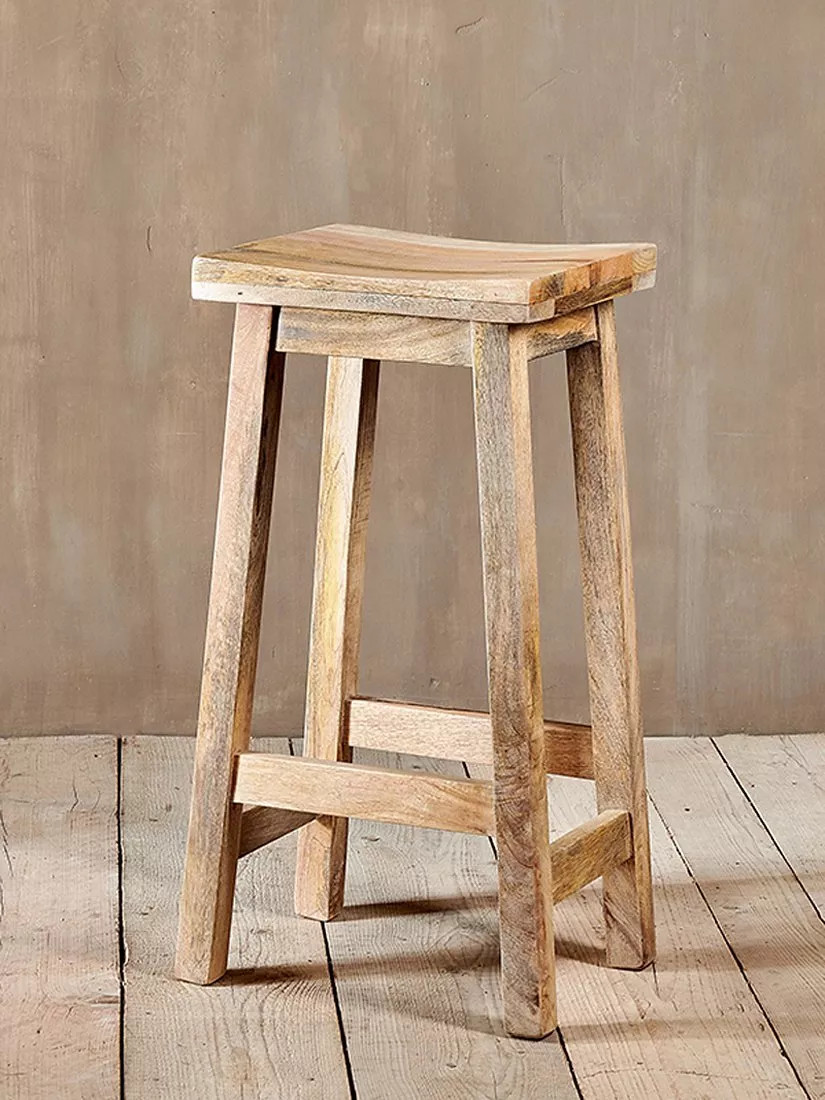 nkuku Ambi Mango Wood Tall Stool, Natural | John Lewis (UK)
