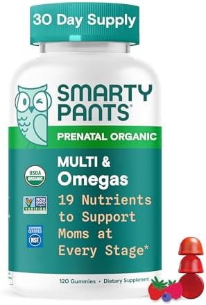 SmartyPants Organic Prenatal Vitamins for Women, Multivitamin Gummies: Biotin, Methylfolate, Omeg... | Amazon (US)