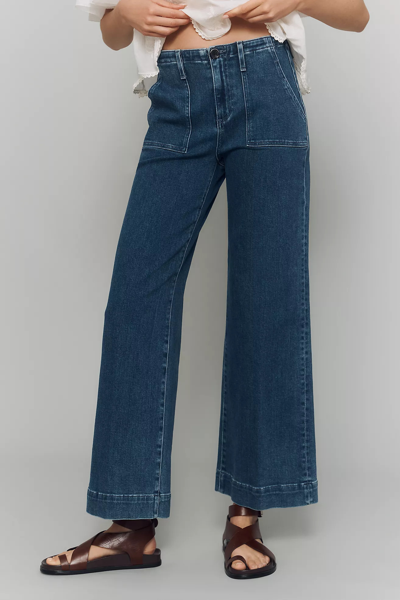 Le Jean Utility Trouser High-Rise Wide-Leg Jeans | Anthropologie (US)