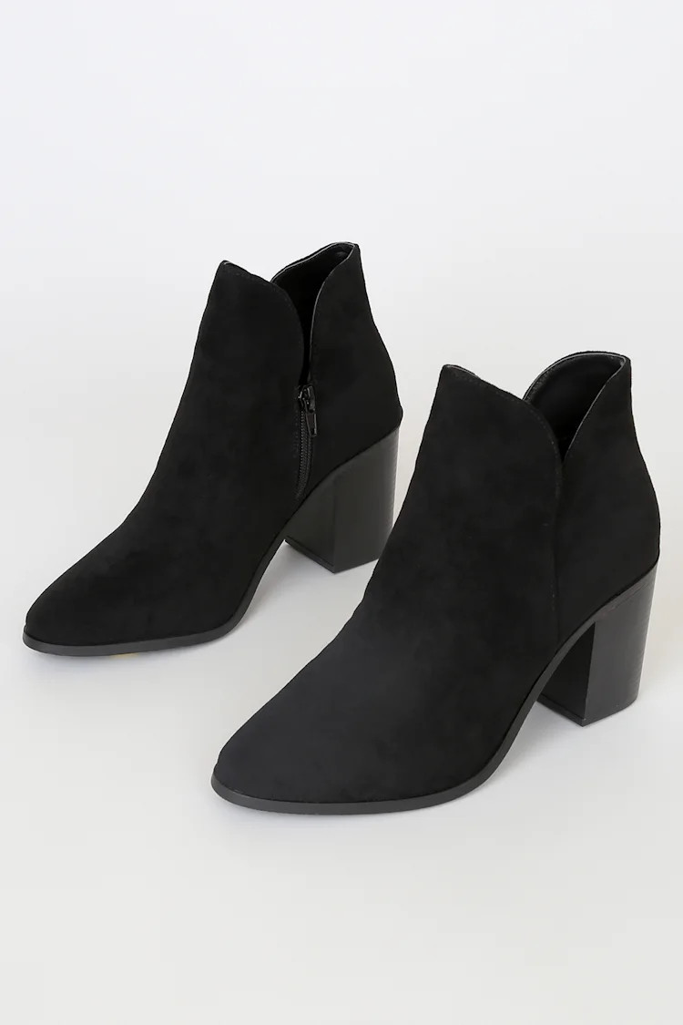 Martella Black Suede Ankle Booties | Lulus