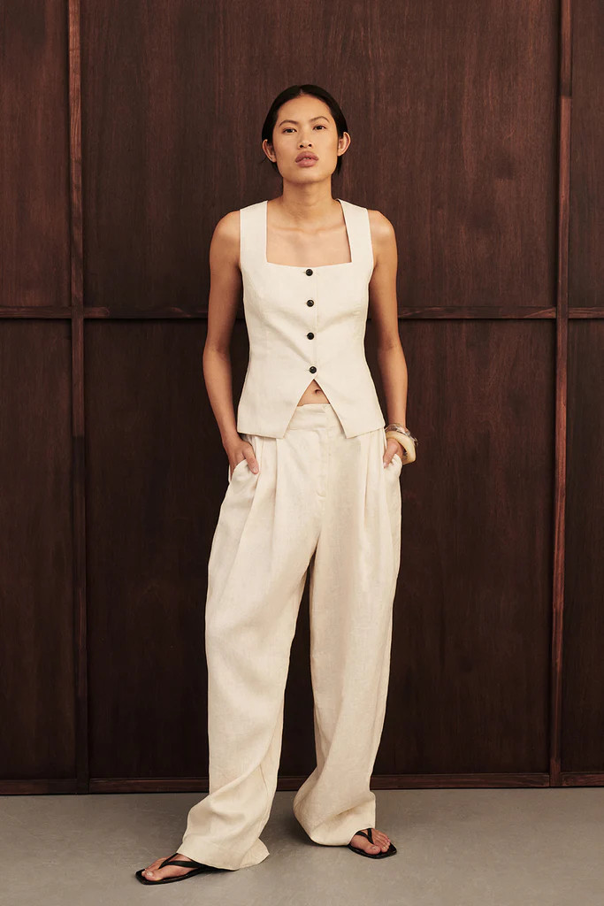 FRAN SANDSTONE LINEN PANT | DISSH