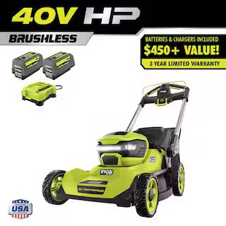 40V HP Brushless 21 in. Cordless Battery Walk Behind Self-Propelled Lawn Mower with (2) 6.0 Ah Ba... | The Home Depot