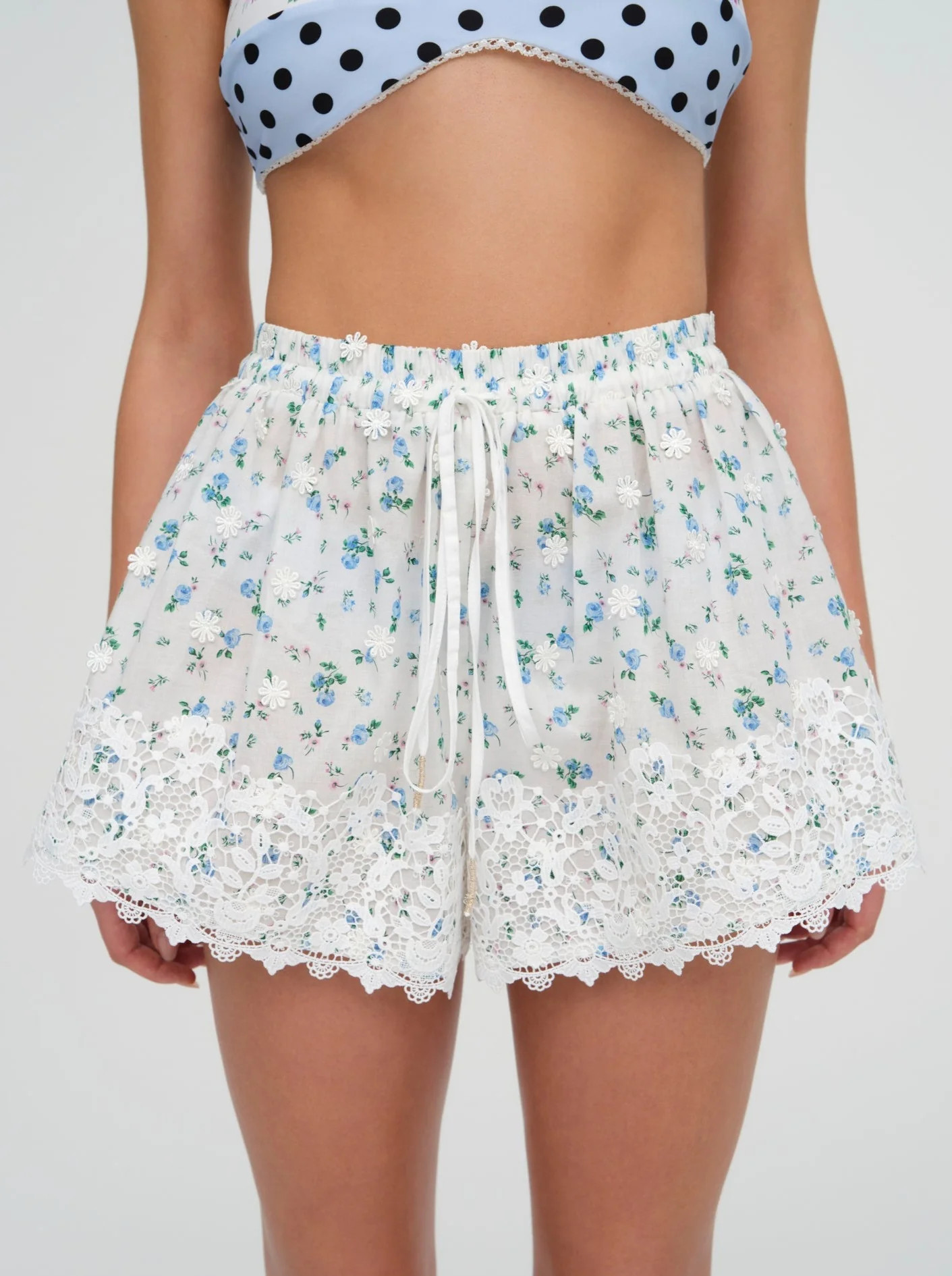 Muna Coverup Shorts — White | For Love & Lemons