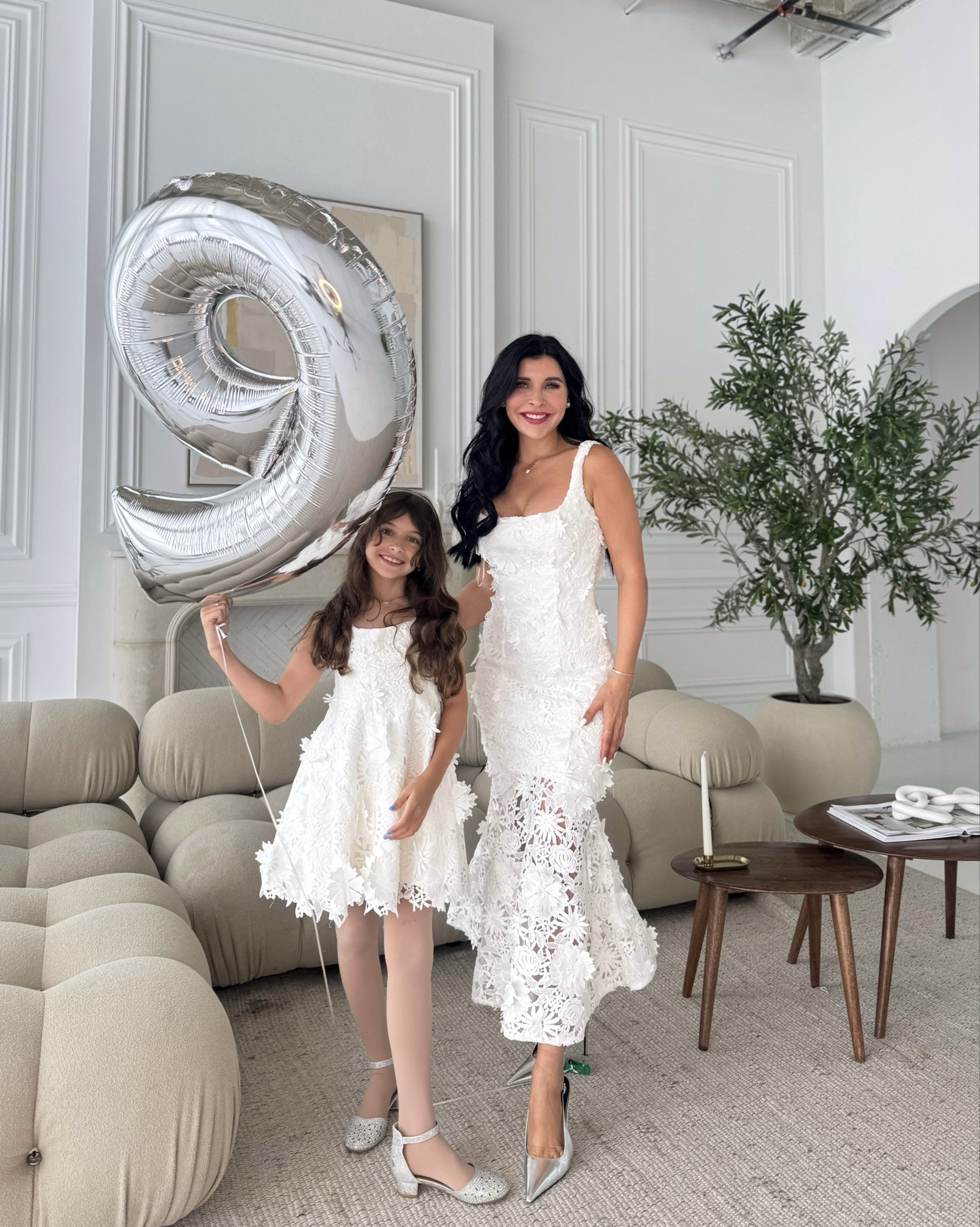 Mother and daughter white lace Bardot matching evening dresses 🫶🏻 both run large! 

#LTKFamily #LTKWedding #LTKParties
