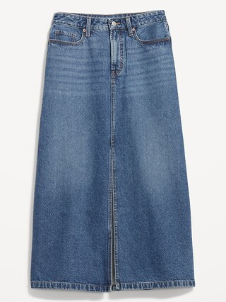 High-Waisted Jean Midi Skirt for Women | Old Navy (US)