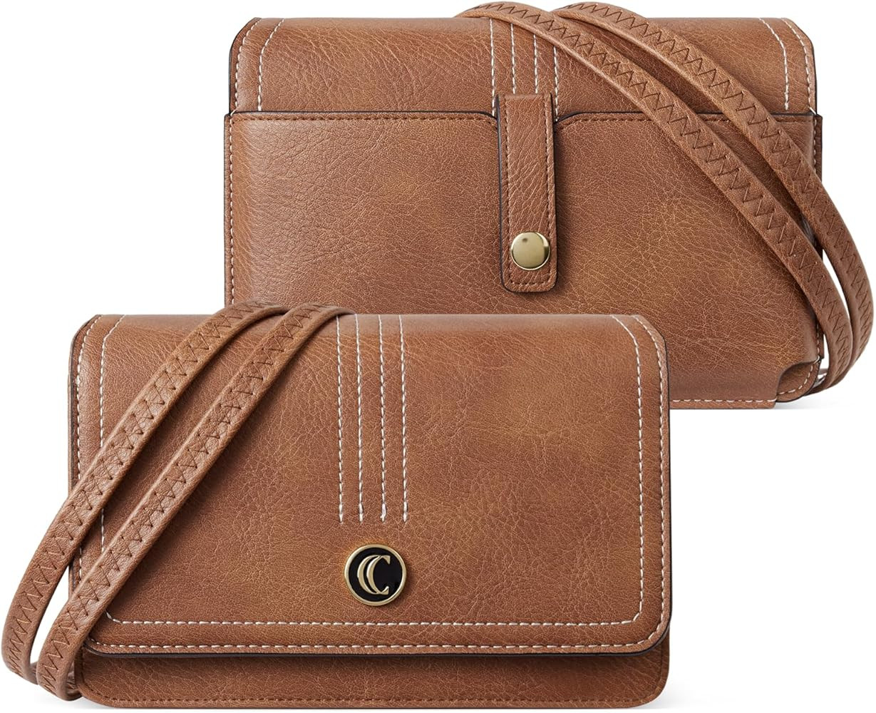 CLUCI Crossbody Purse for Women Wristlet Wallet Small Shoulder Bag with Card Slots Leather Flap C... | Amazon (US)