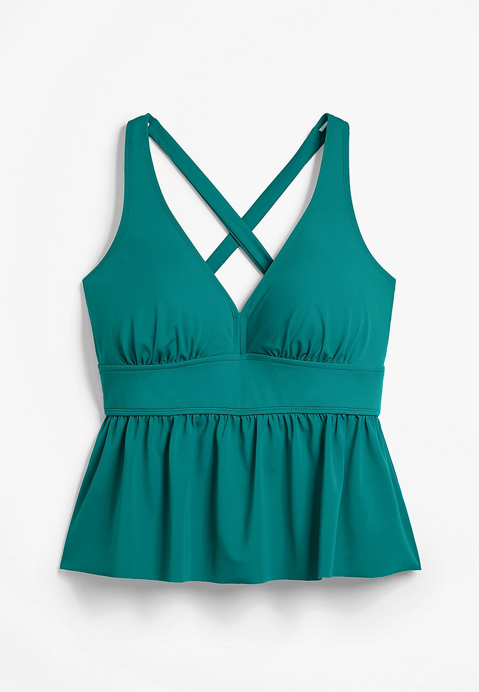 Plus Size Peplum Tankini Swim Top | Maurices
