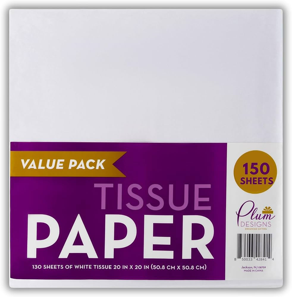 White Tissue Paper for Gift Bags, 150 Sheets of 20 x 20 Inches Bulk Tissue Paper for Packaging- I... | Amazon (US)