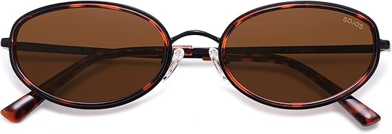 SOJOS Trendy Oval Round Polarized Sunglasses for Women Men, Chic Retro Narrow Circle Sunnies SJ12... | Amazon (US)