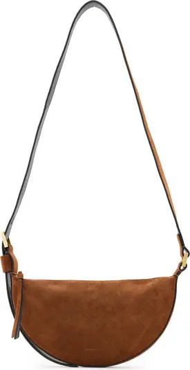 AllSaints Half Moon Suede Crossbody Bag | Nordstrom | Nordstrom