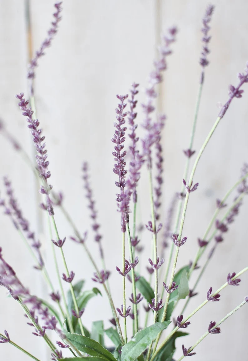Faux Lavender Bush  | Faux flower floral artifical silk | | Etsy (US)