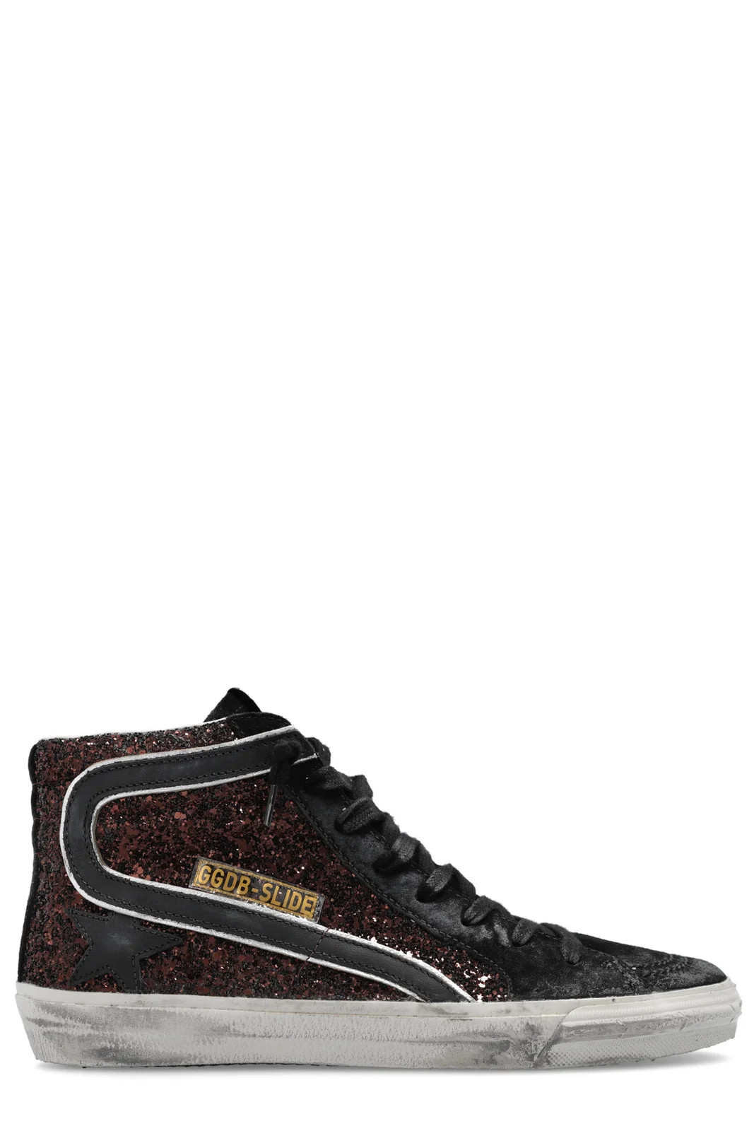 Golden Goose Deluxe Brand Slide Glitter High-Top Lace-Up Sneakers | Cettire Global