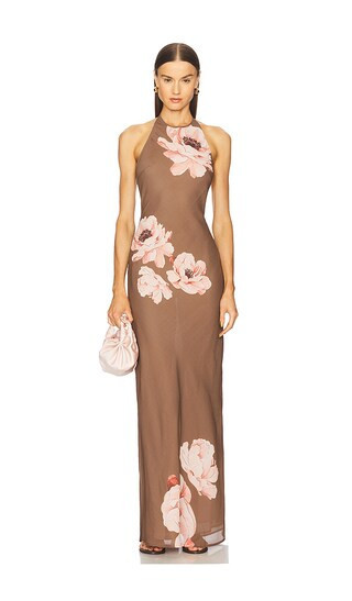 SAU LEE Gwyneth Dress in Brown. - size 6 | Revolve Clothing (Global)