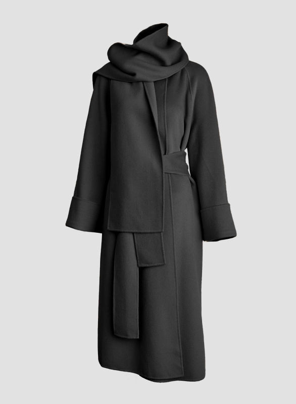 Pure Camel Hair Ultimate Long Scarf Coat | Silk Maison