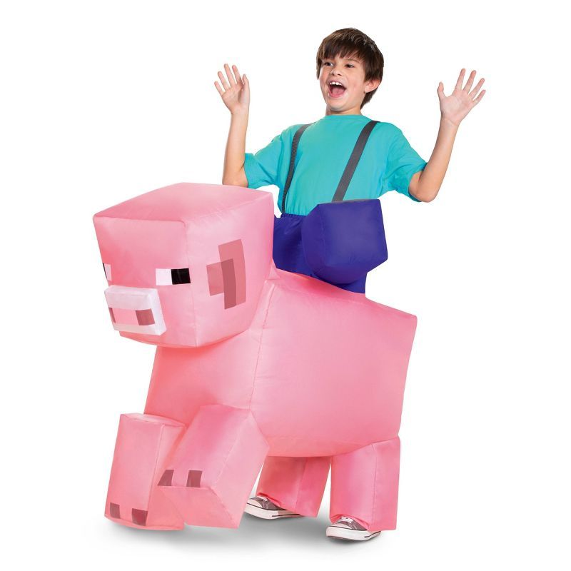 Kids' Minecraft Pig Ride-On Inflatable Halloween Costume One Size | Target
