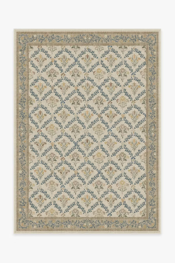 Morris & Co. Bellflowers Ivory & Gold Rug | Ruggable